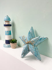 Wooden Starfish Set of 3 - Turquoise