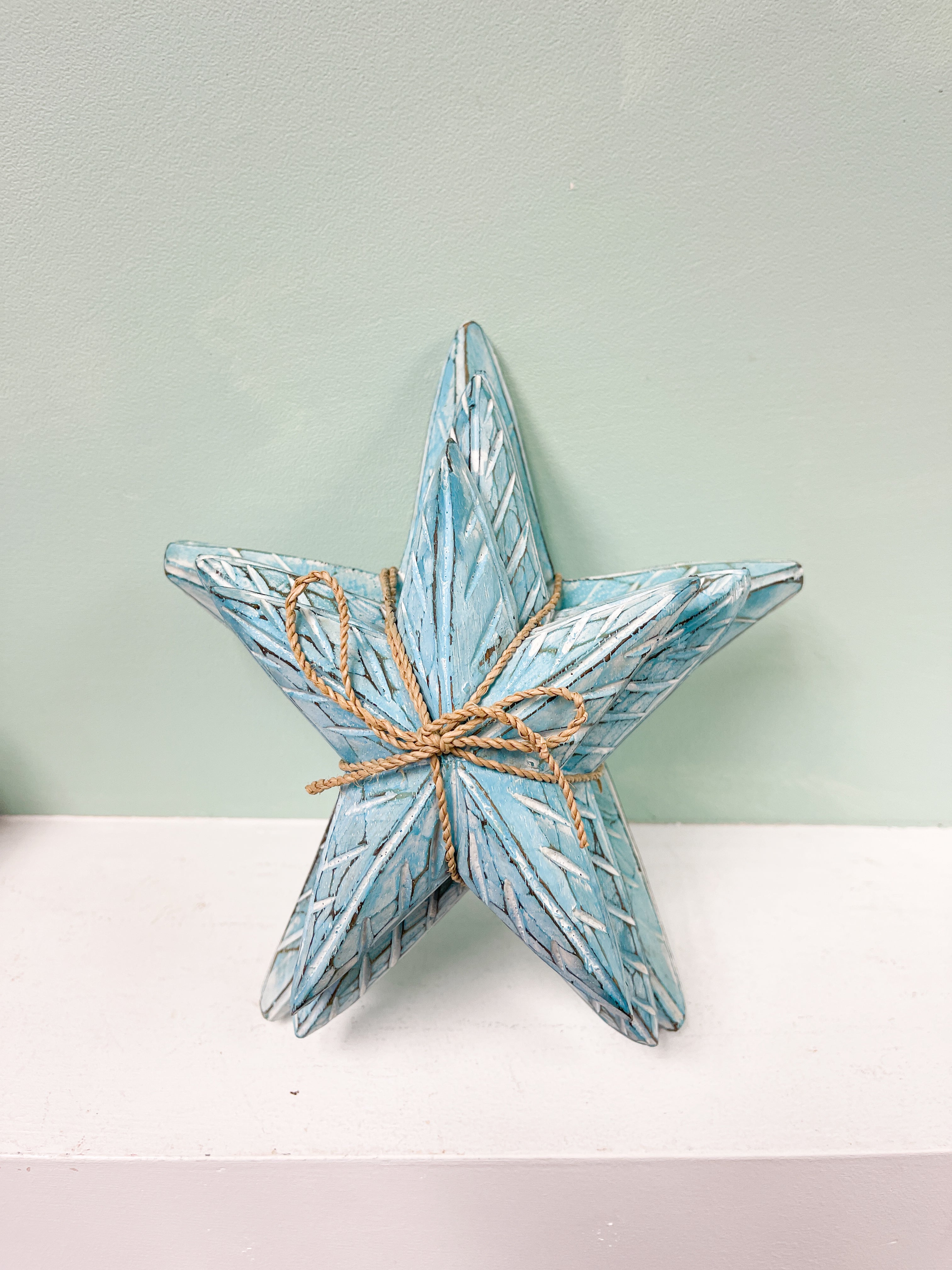 Wooden Starfish Set of 3 - Turquoise