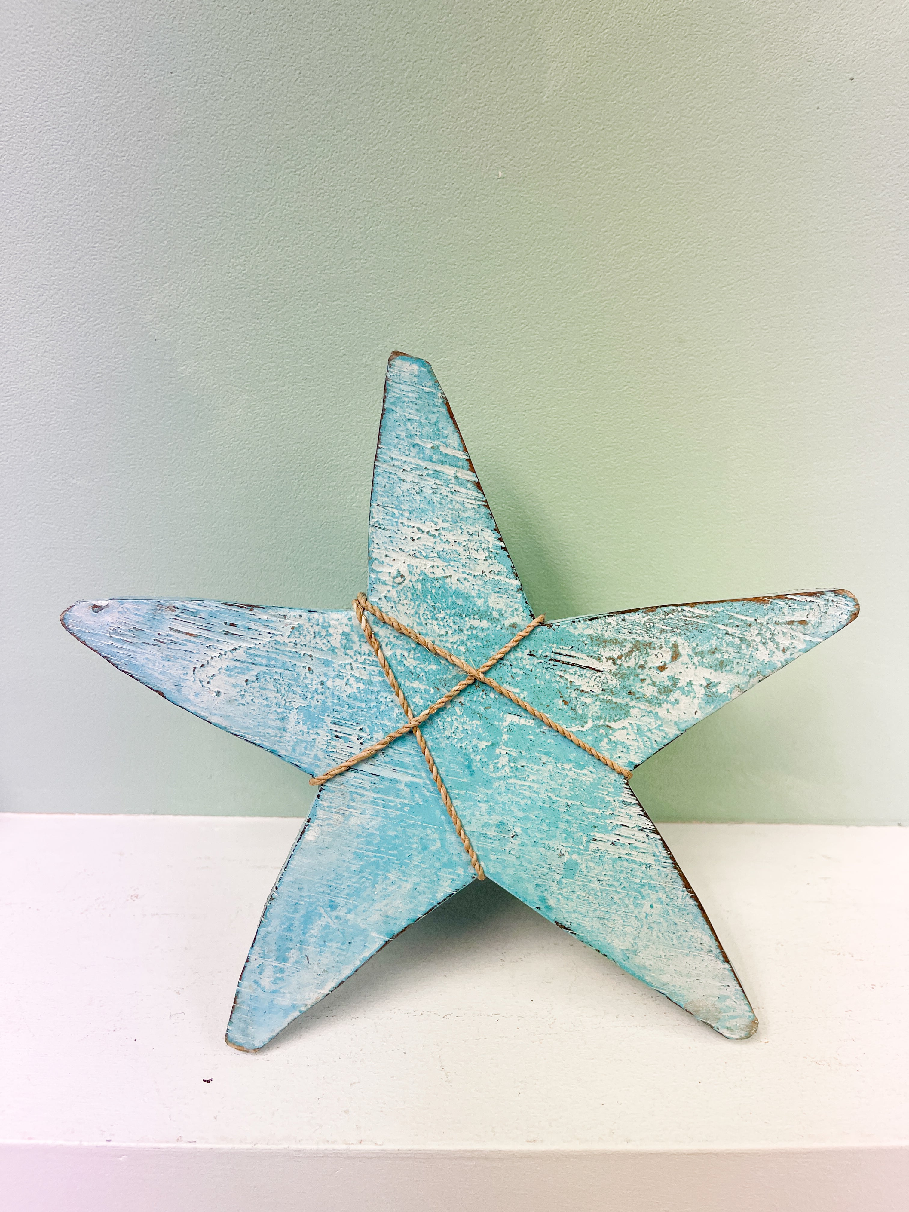 Wooden Starfish Set of 3 - Turquoise