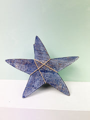 Wooden Starfish Set of 3 - Blue