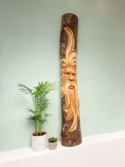 Green Man Log Carving Assorted Designs - 100cm