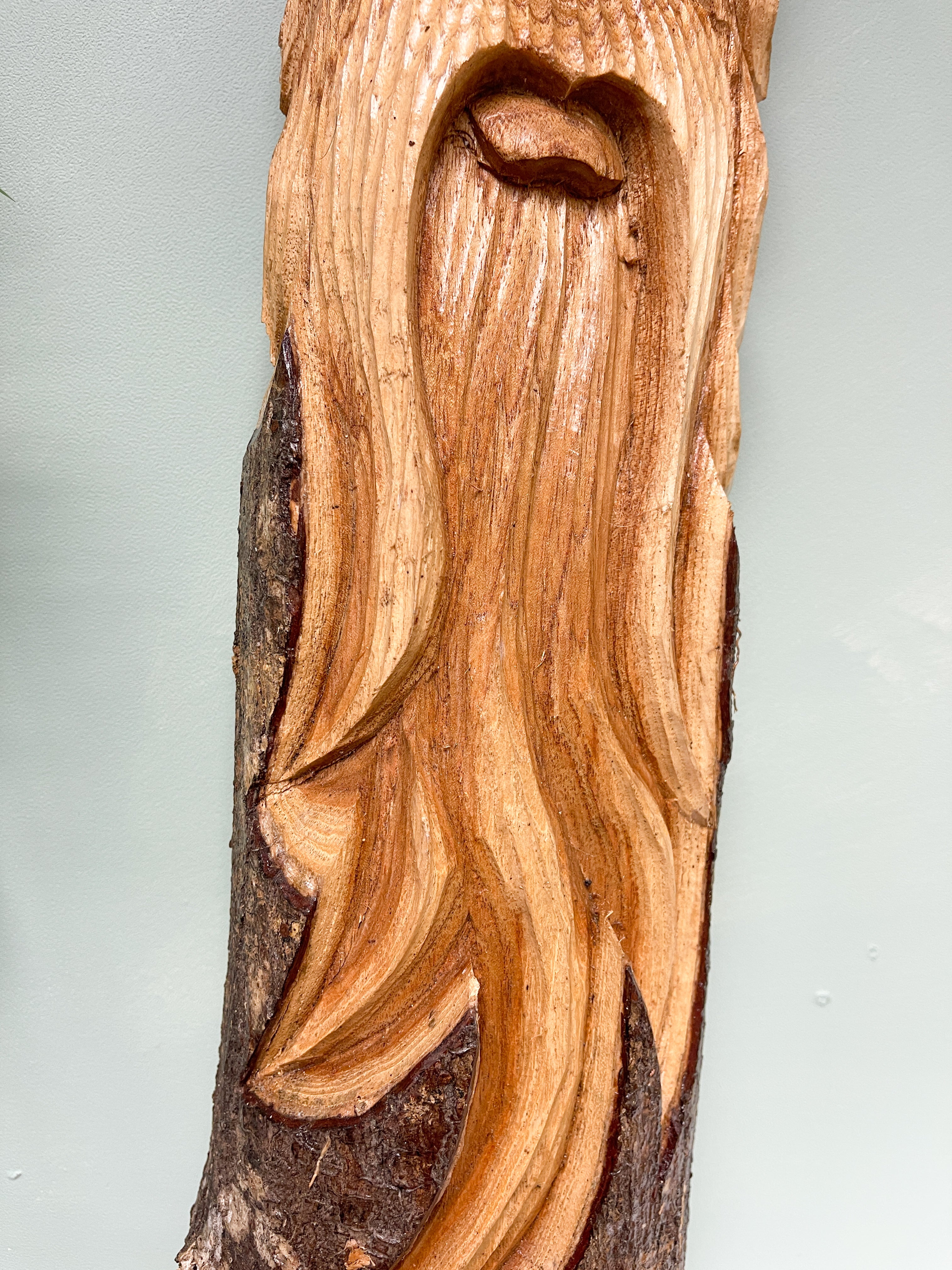 Green Man Log Carving Assorted Designs - 100cm