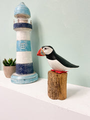 Handpainted Carved Puffin