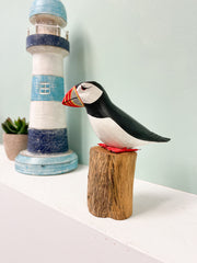 Handpainted Carved Puffin