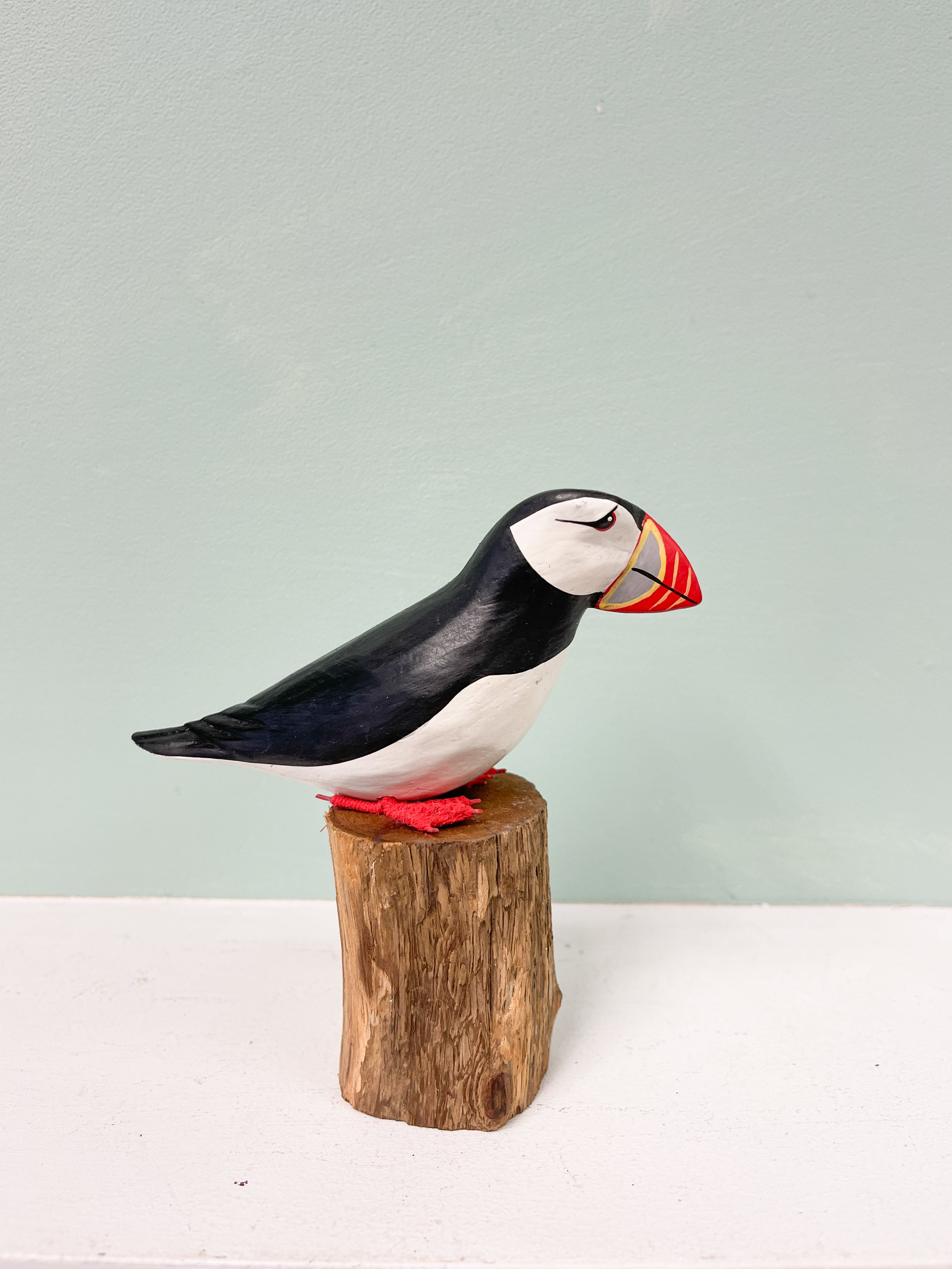 Handpainted Carved Puffin