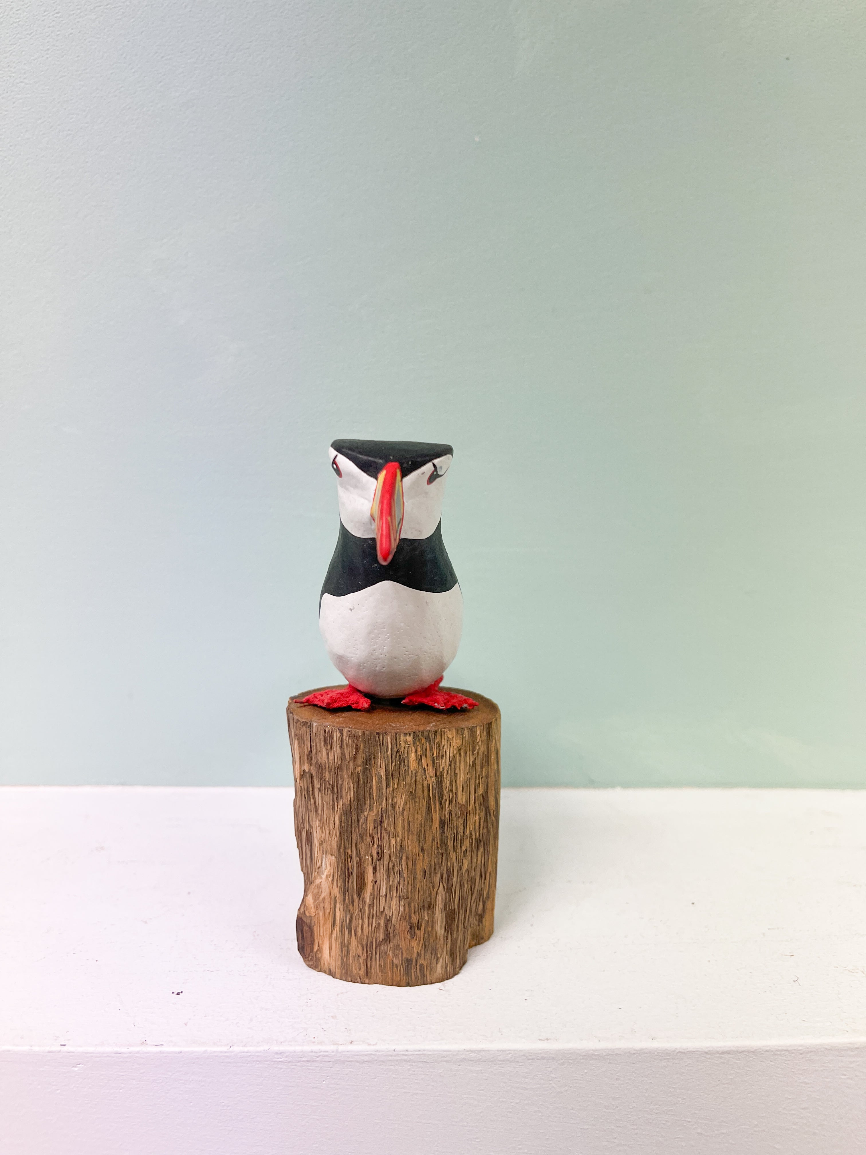 Handpainted Carved Puffin