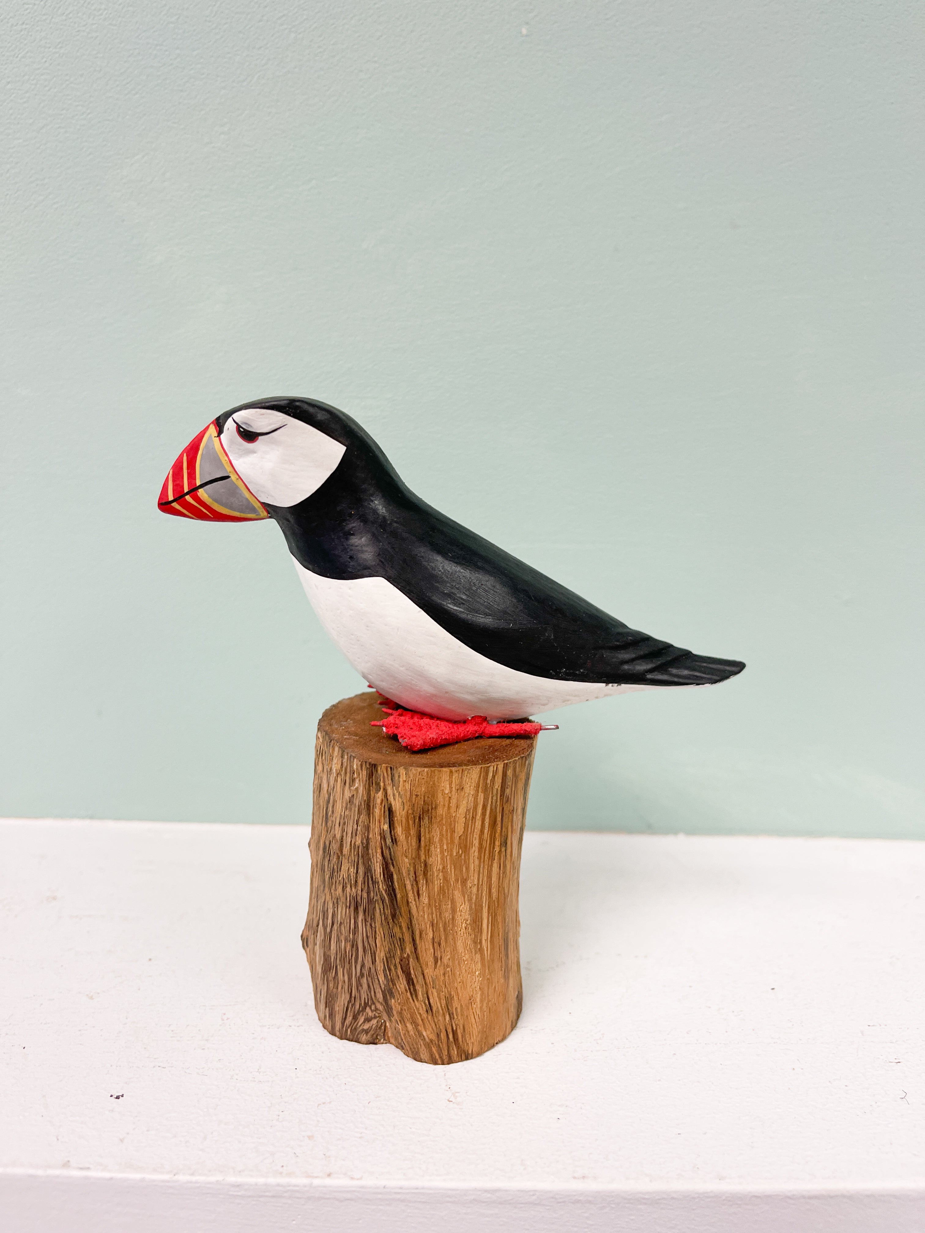 Handpainted Carved Puffin