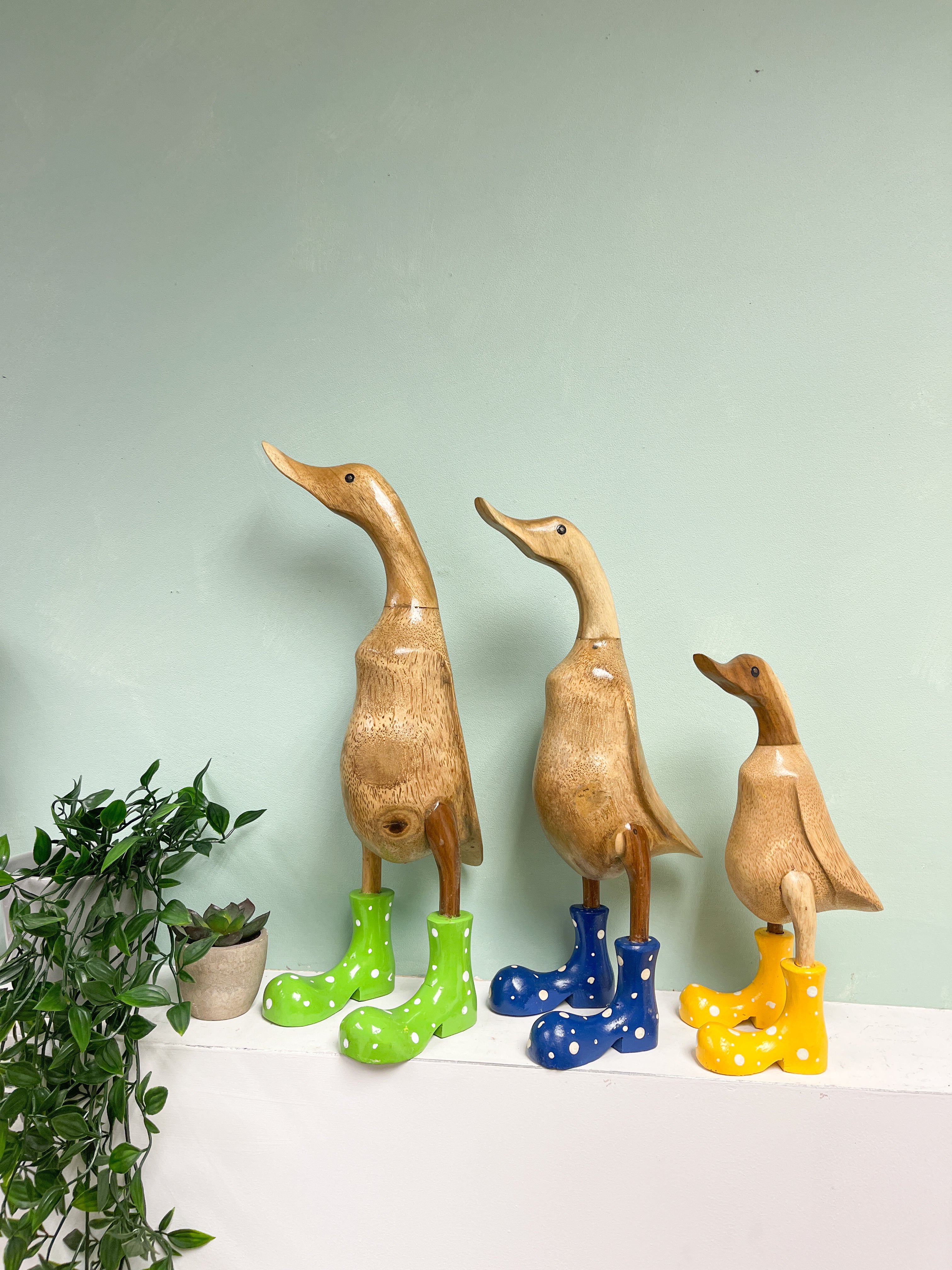 Bamboo Root Ducks with Painted Boots - Various Sizes