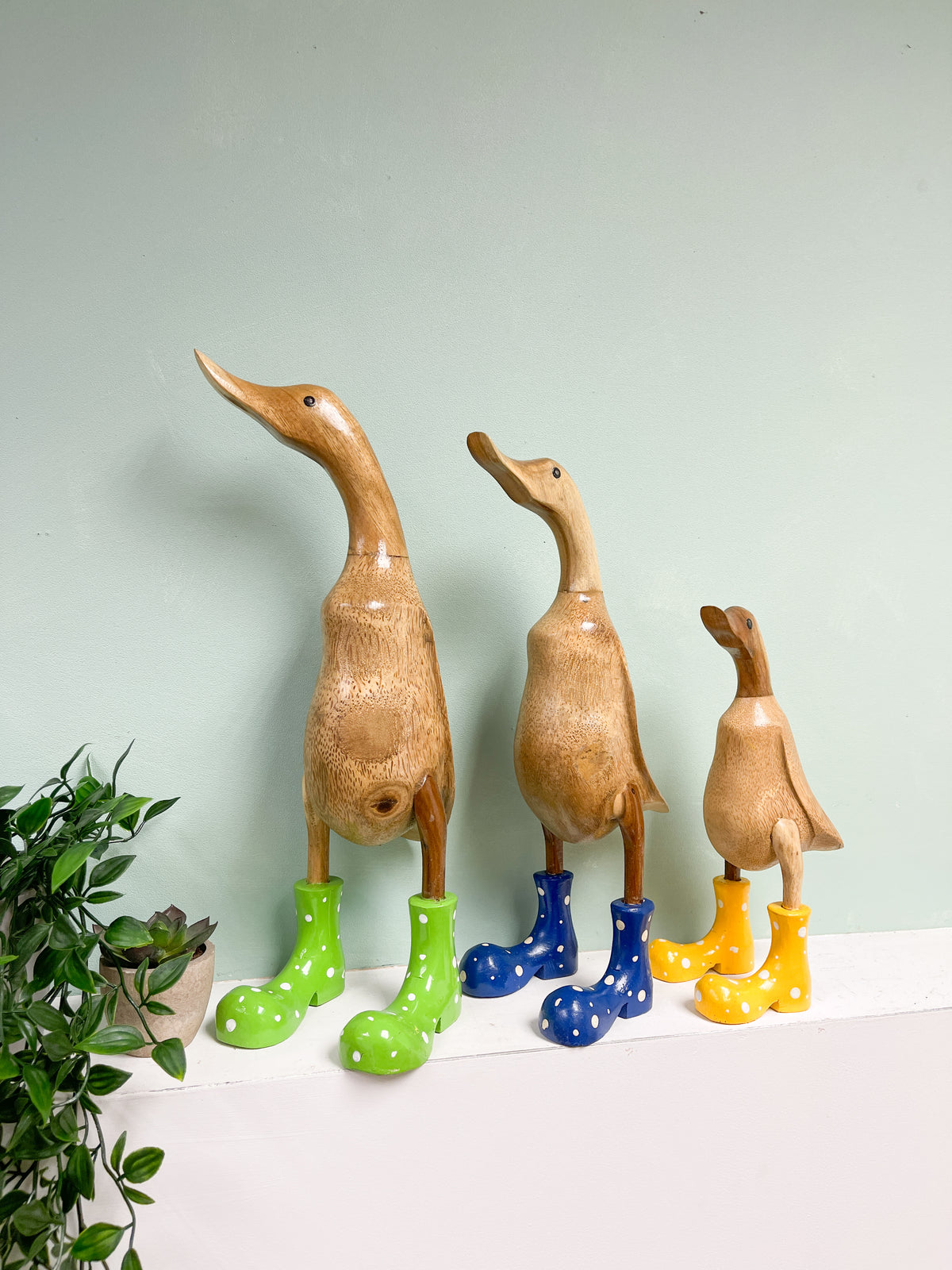 Bamboo Root Ducks with Painted Boots - Various Sizes