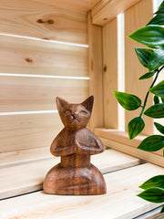 Wooden Yoga Cat