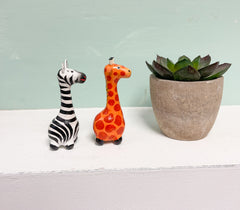 Mini Zebra and Giraffe Statues - 7cm
