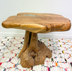 Teak Wood Table with Glass