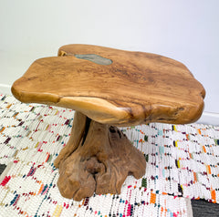 Teak Wood Table with Glass