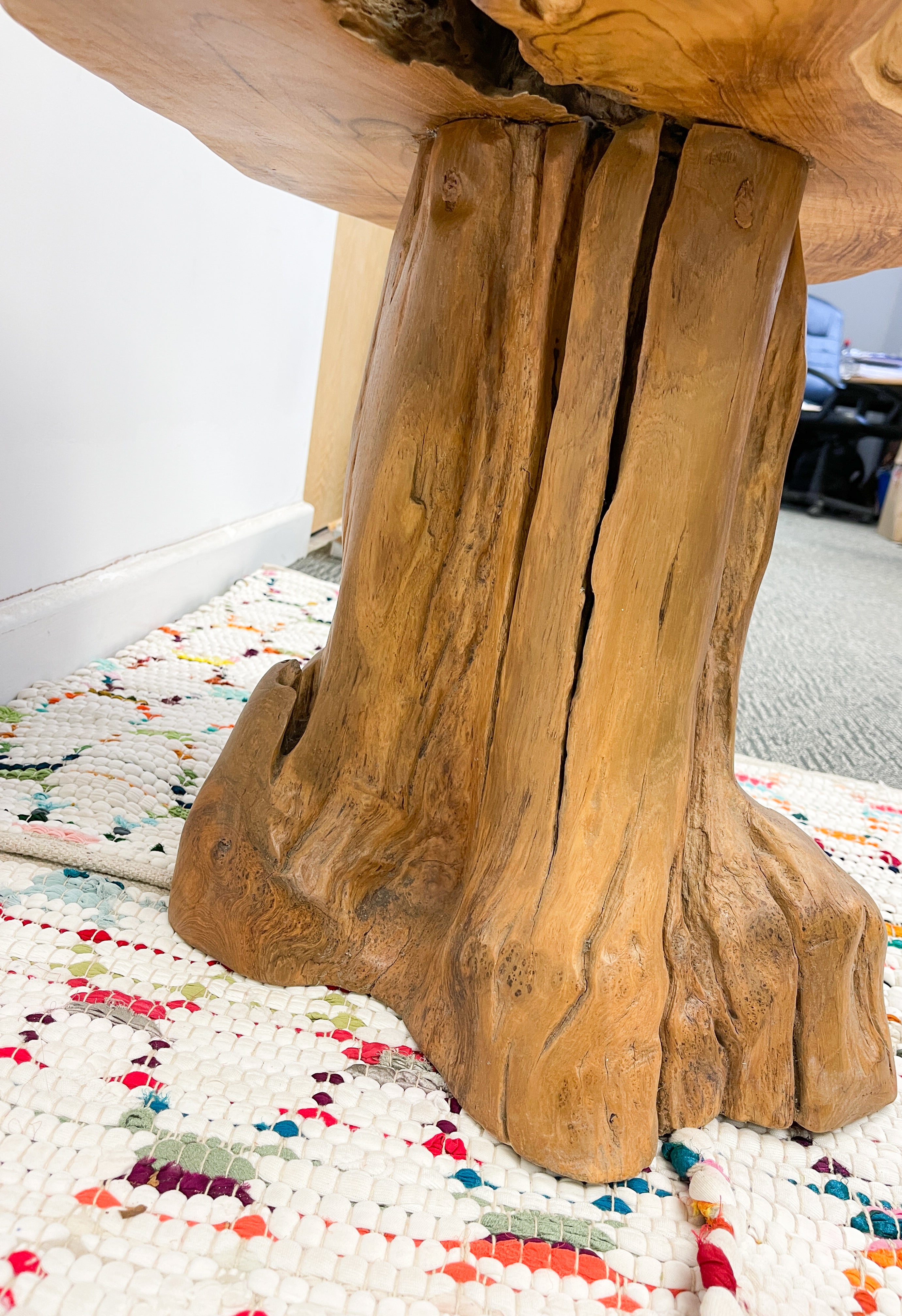 Teak Wood Table with Glass