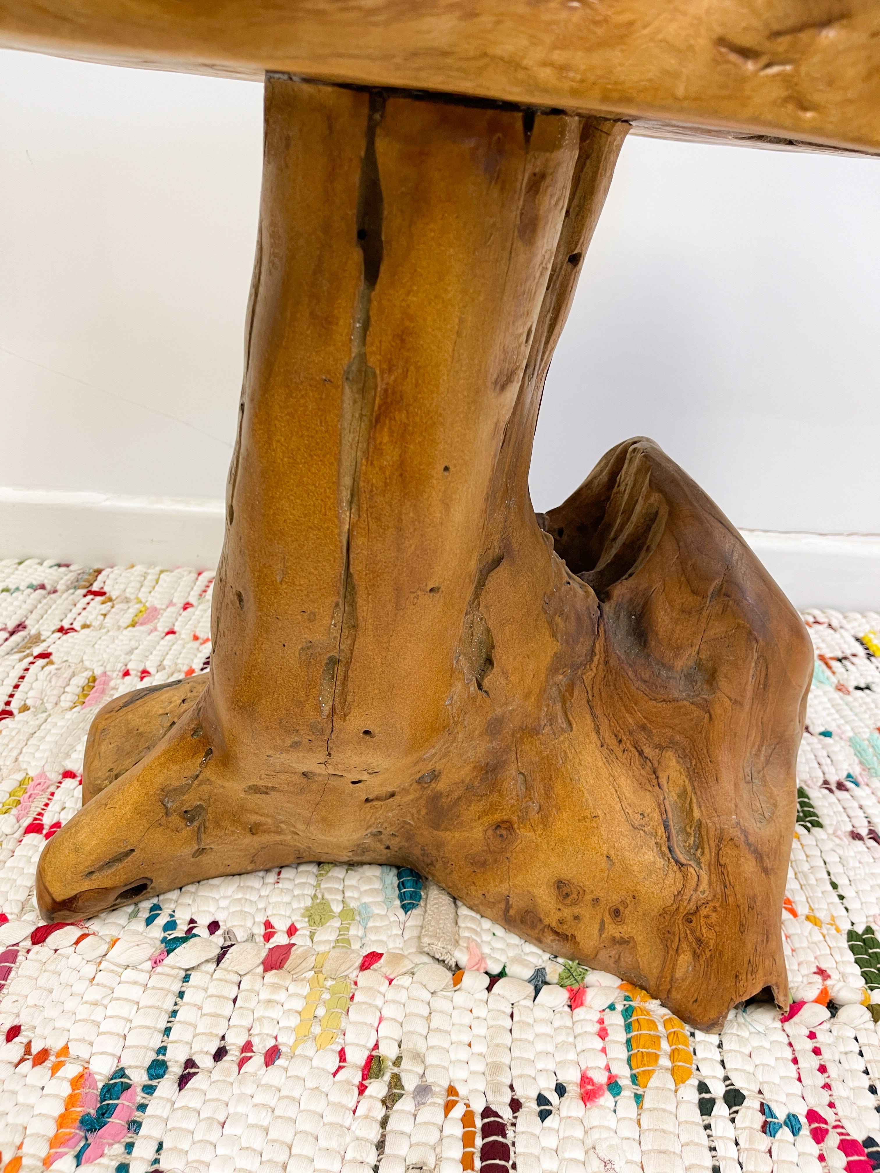 Teak Wood Table with Glass