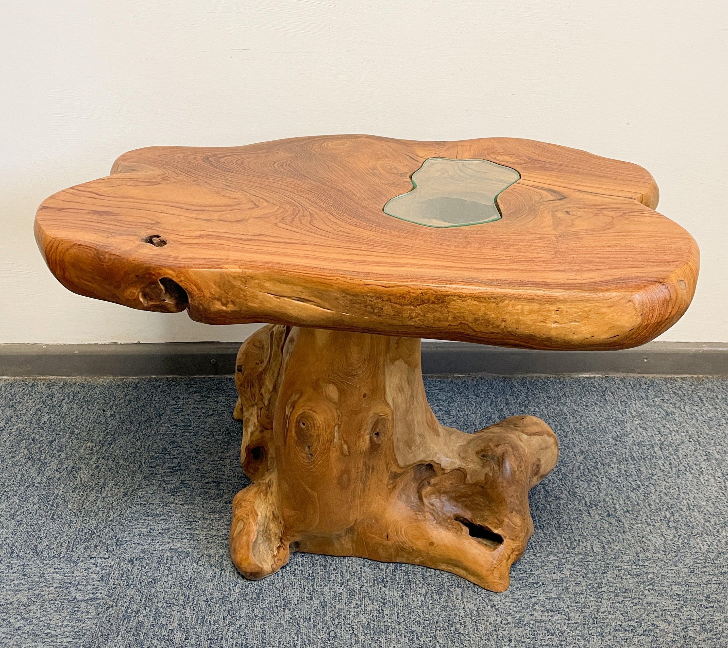 Teak Wood Table with Glass