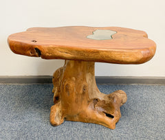 Teak Wood Table with Glass