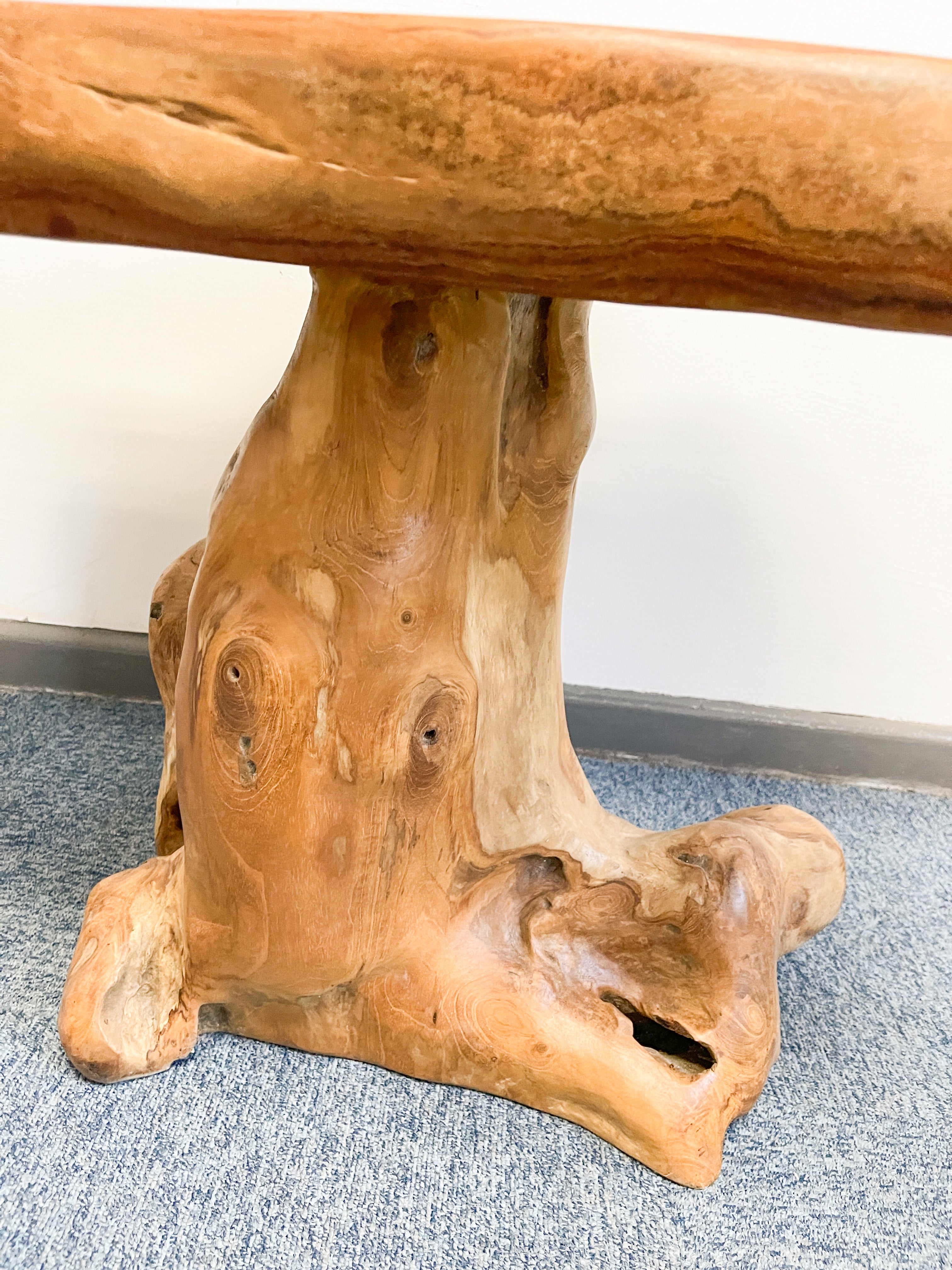 Teak Wood Table with Glass