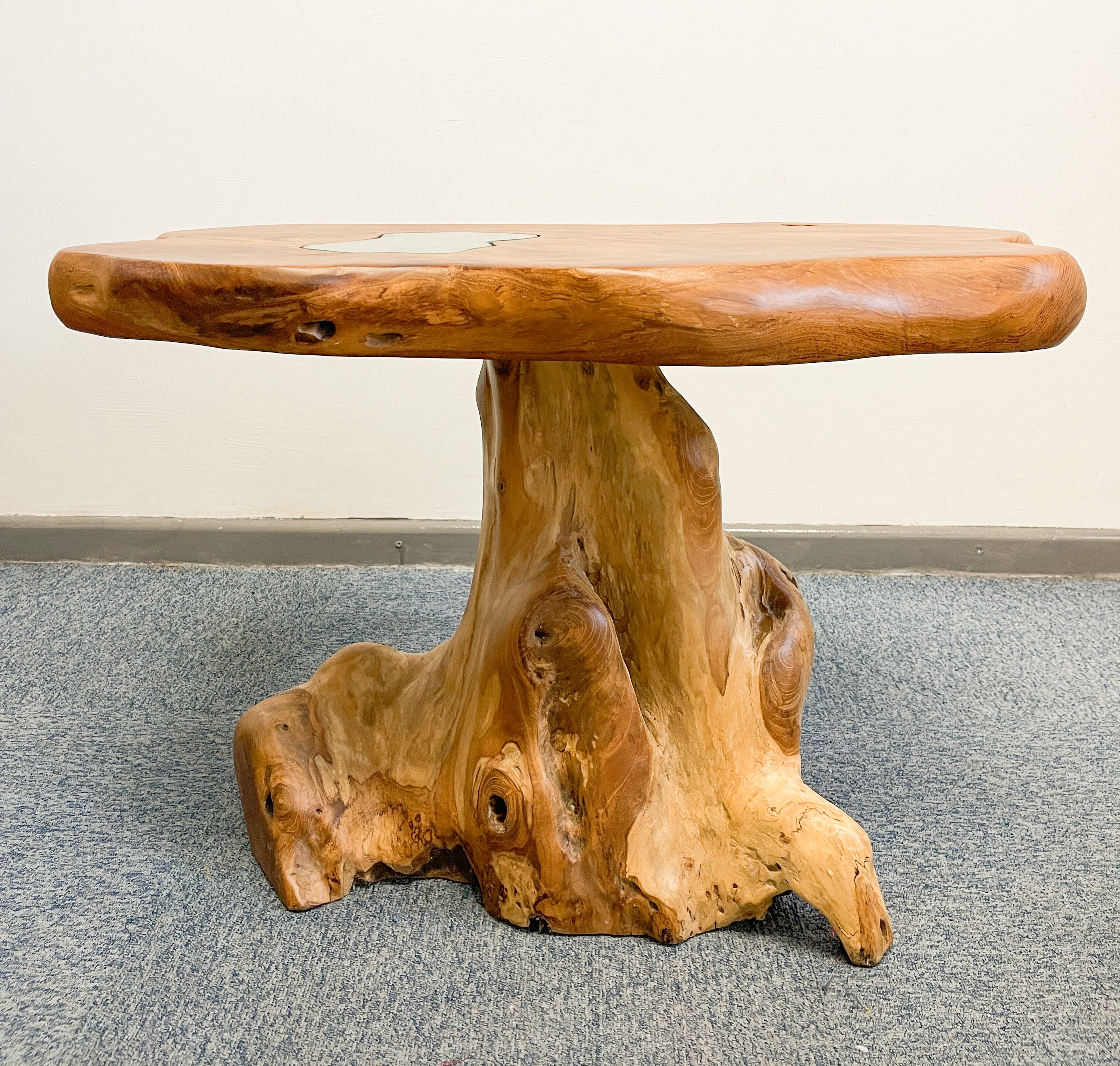 Teak Wood Table with Glass