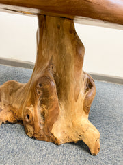 Teak Wood Table with Glass