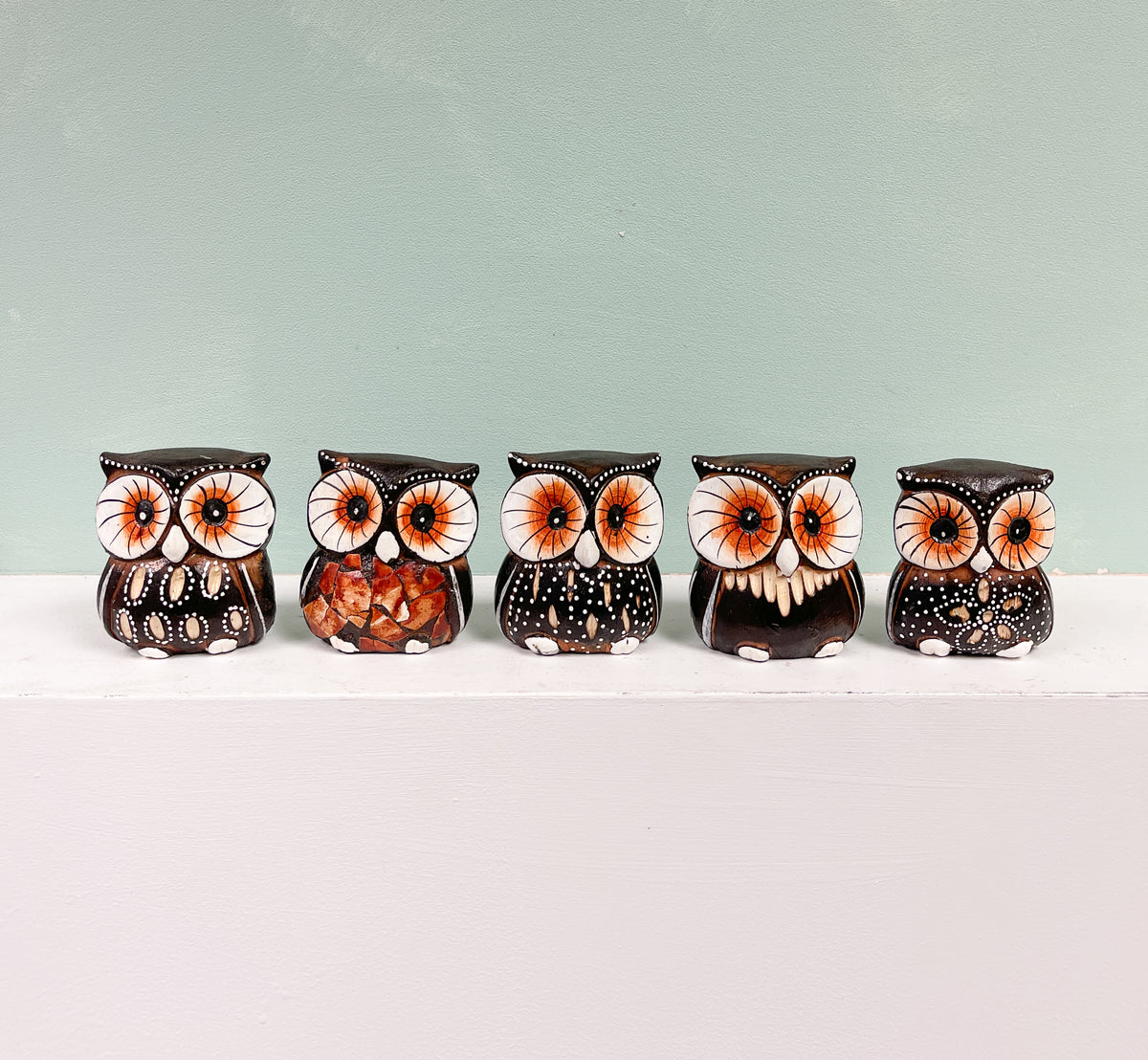 Wooden Owls - Set of 5