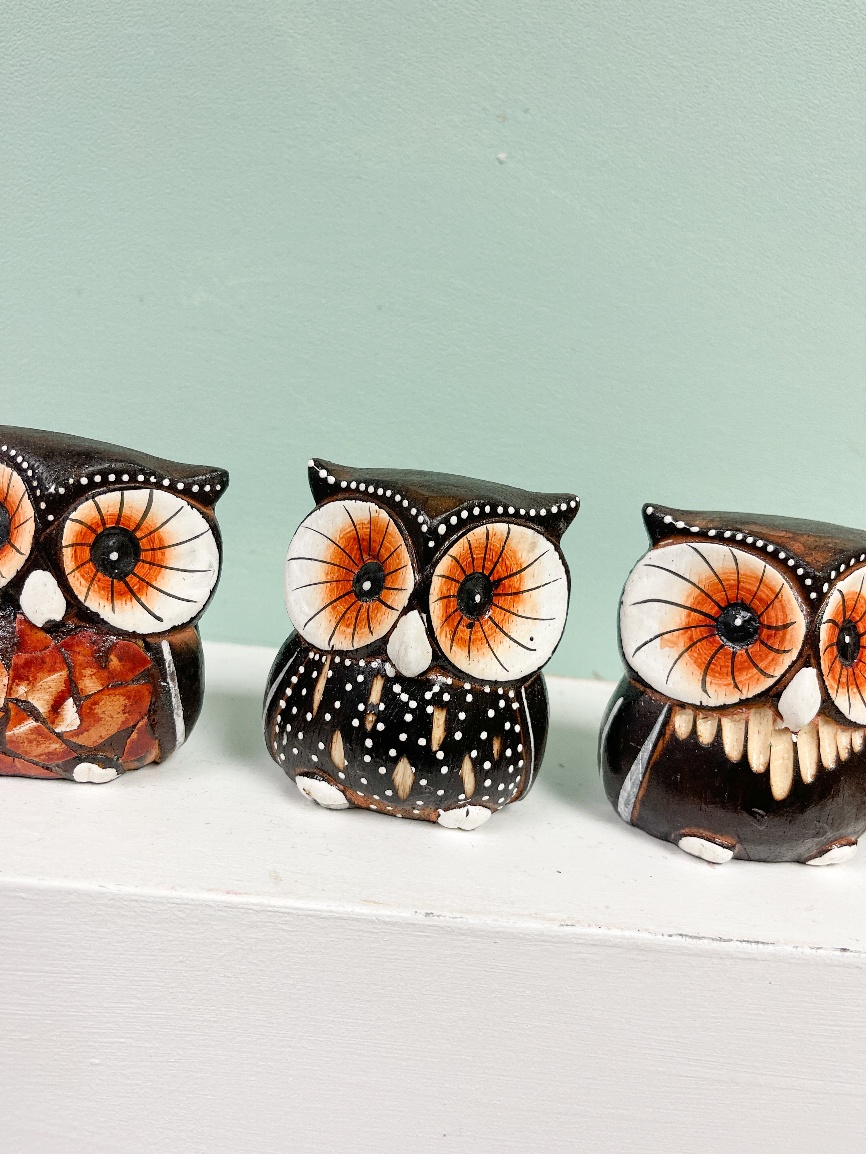 Wooden Owls - Set of 5