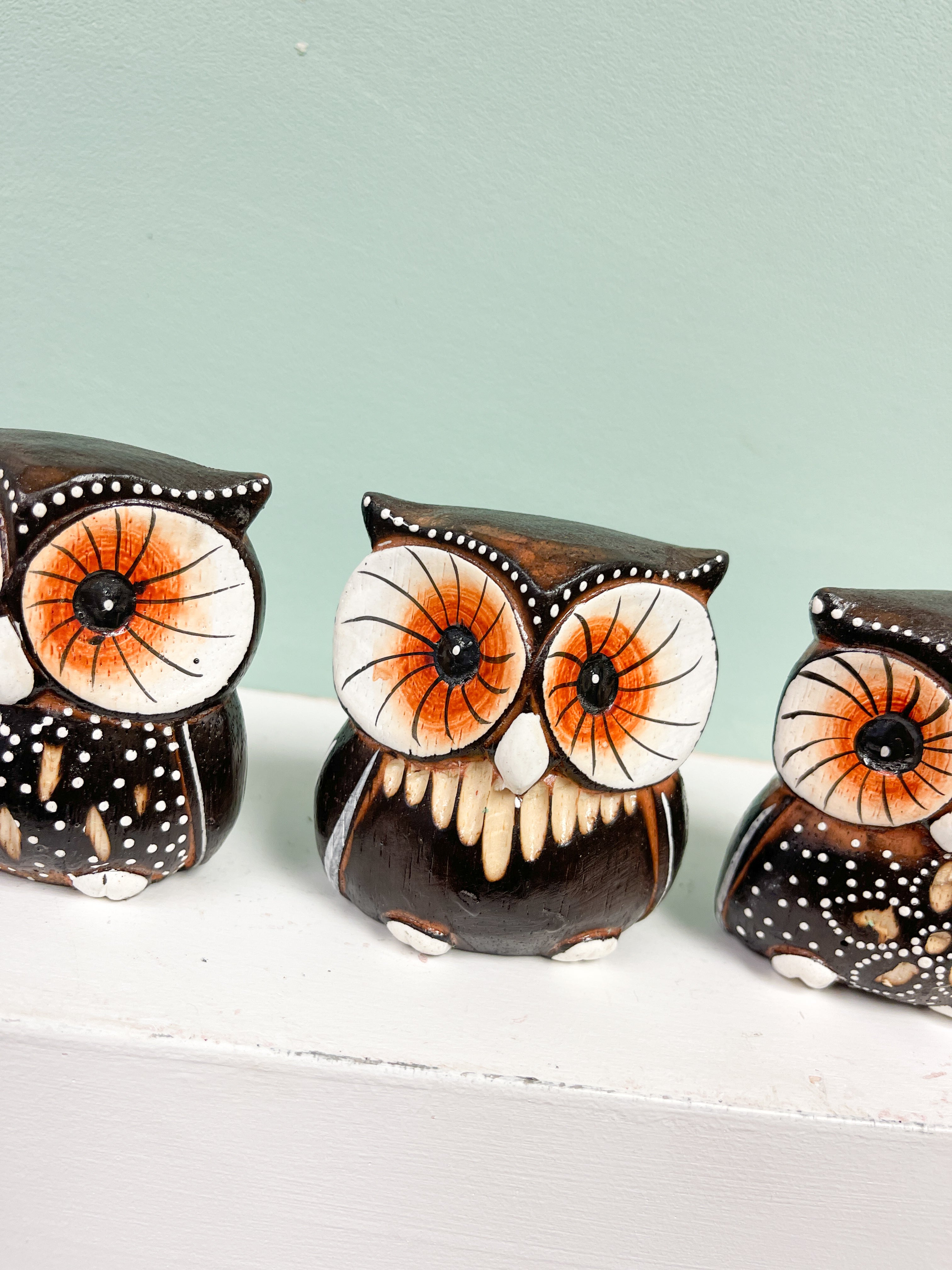 Wooden Owls - Set of 5