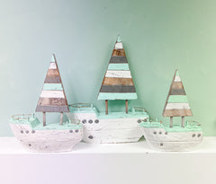 Wooden Boats Set of 3 - 25,30, 40cm