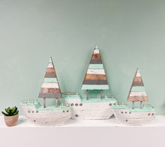 Wooden Boats Set of 3 - 25,30, 40cm