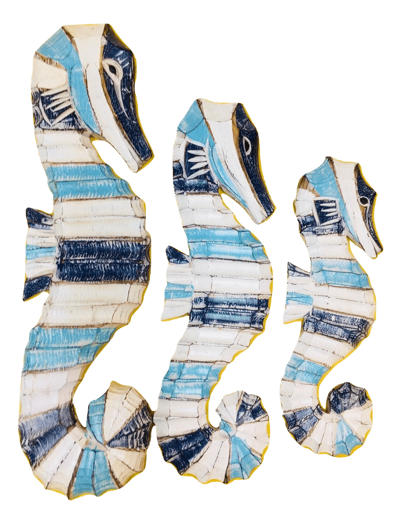 Seahorse Wall Hanging - Set of Three Large