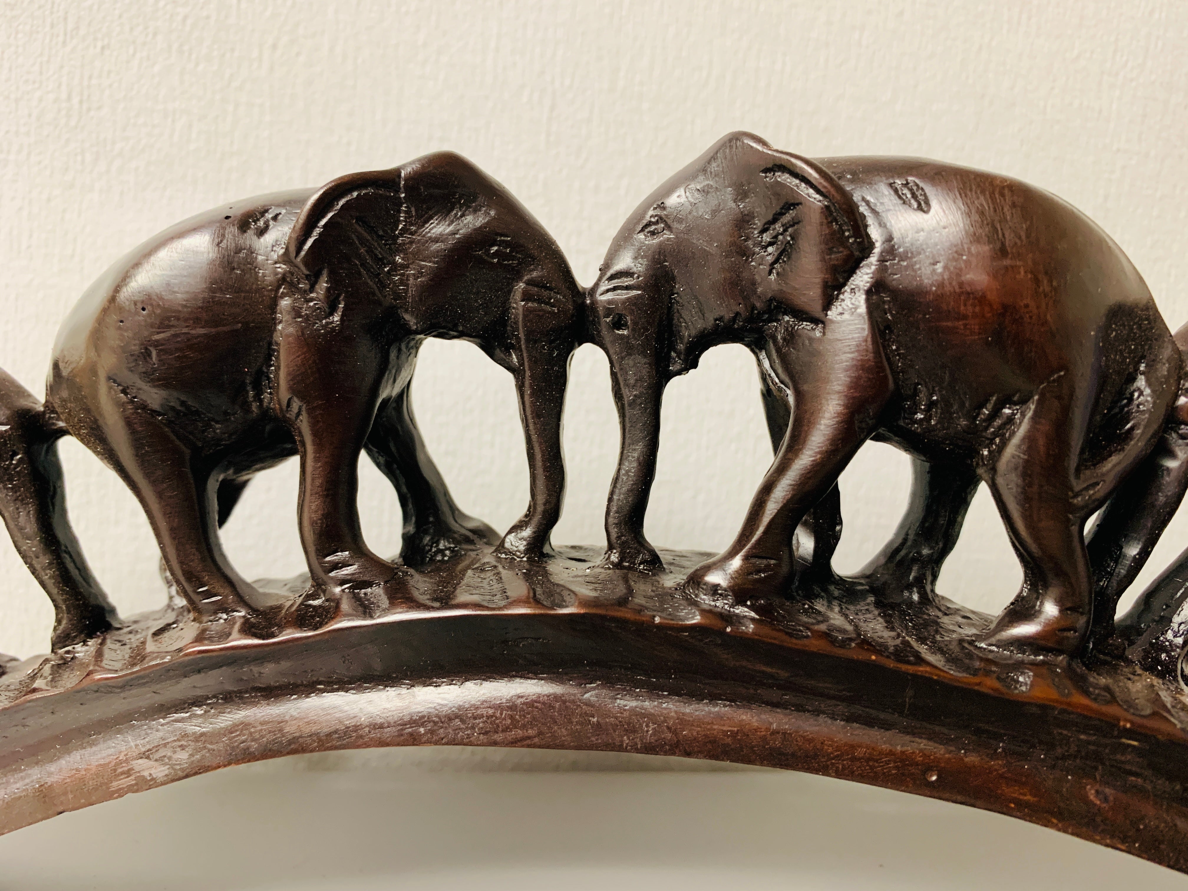 Resin Elephants On Bridge Ornament