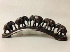 Resin Elephants On Bridge Ornament