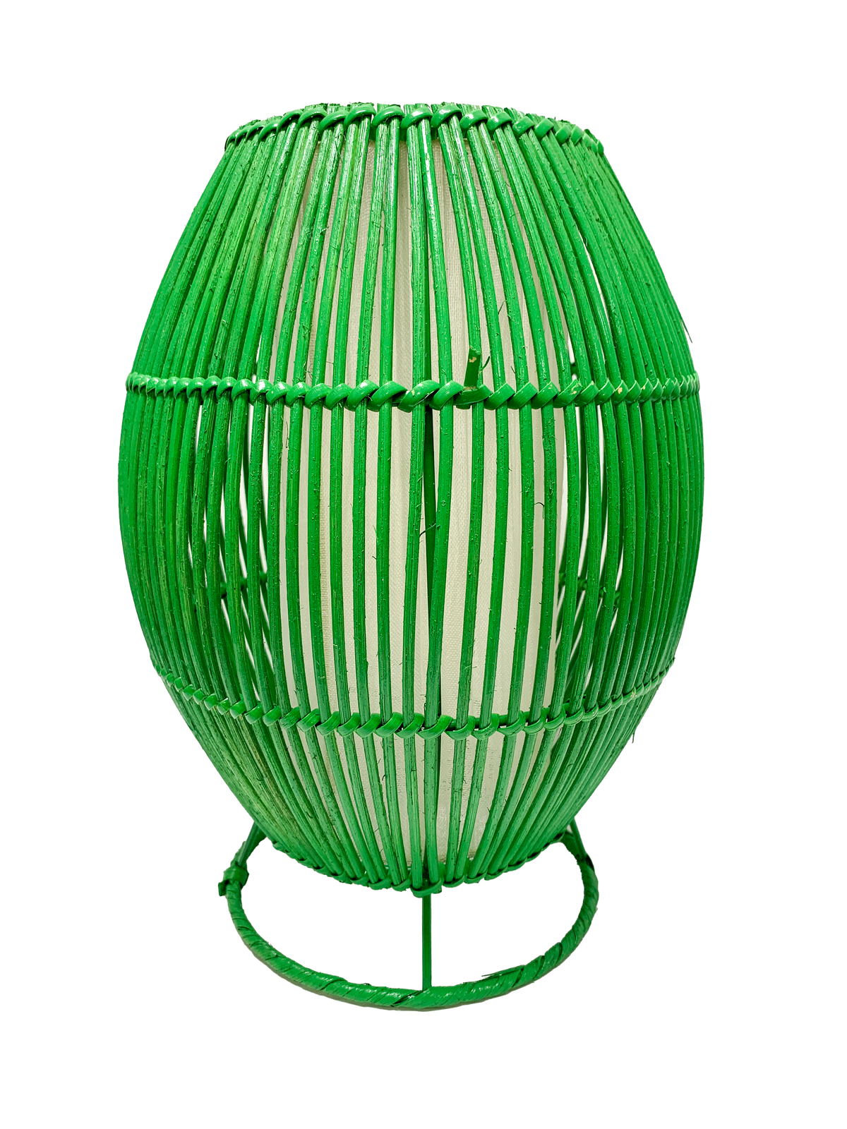 Rattan Lamp Linear - Green 30cm
