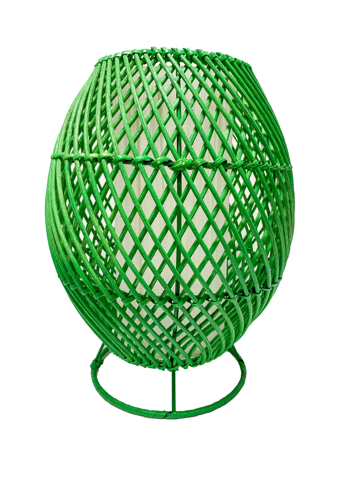 Rattan Lamp Diamond - Green 30cm