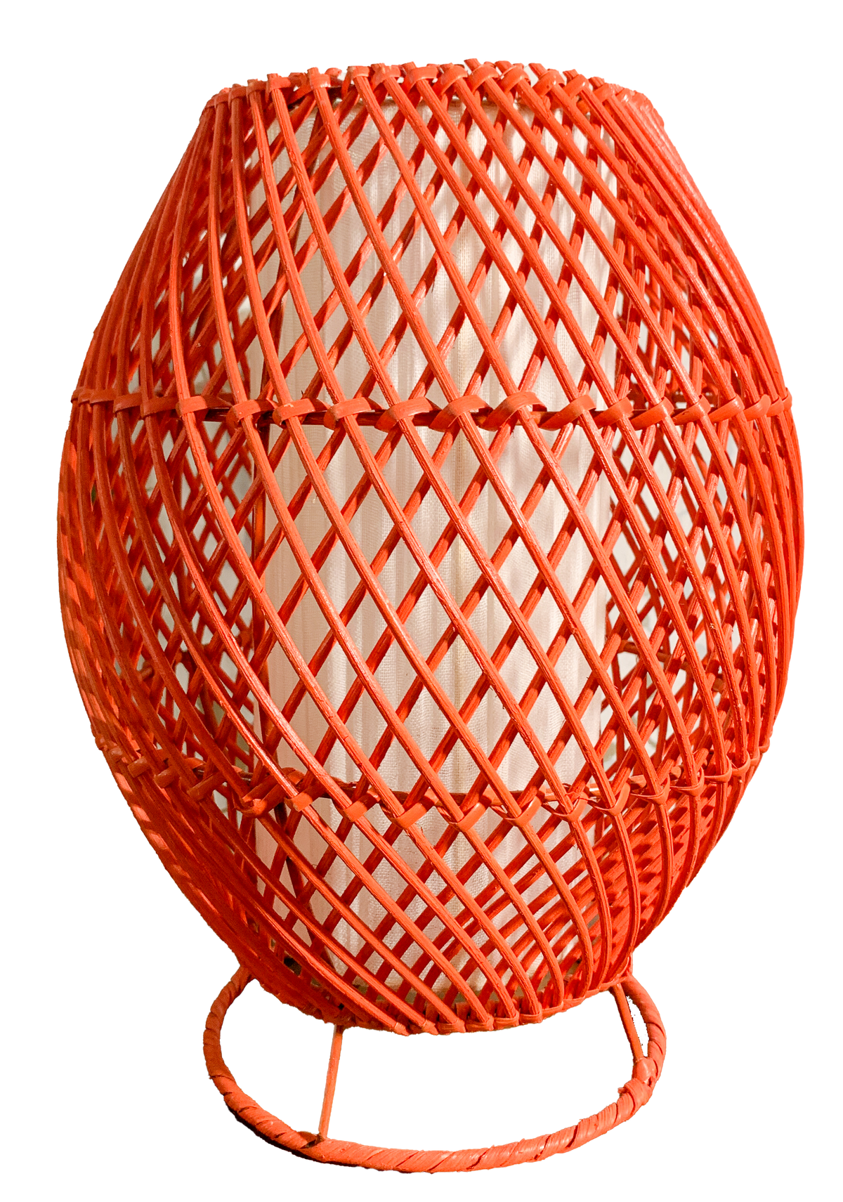 Rattan Lamp Diamond - Orange 30cm