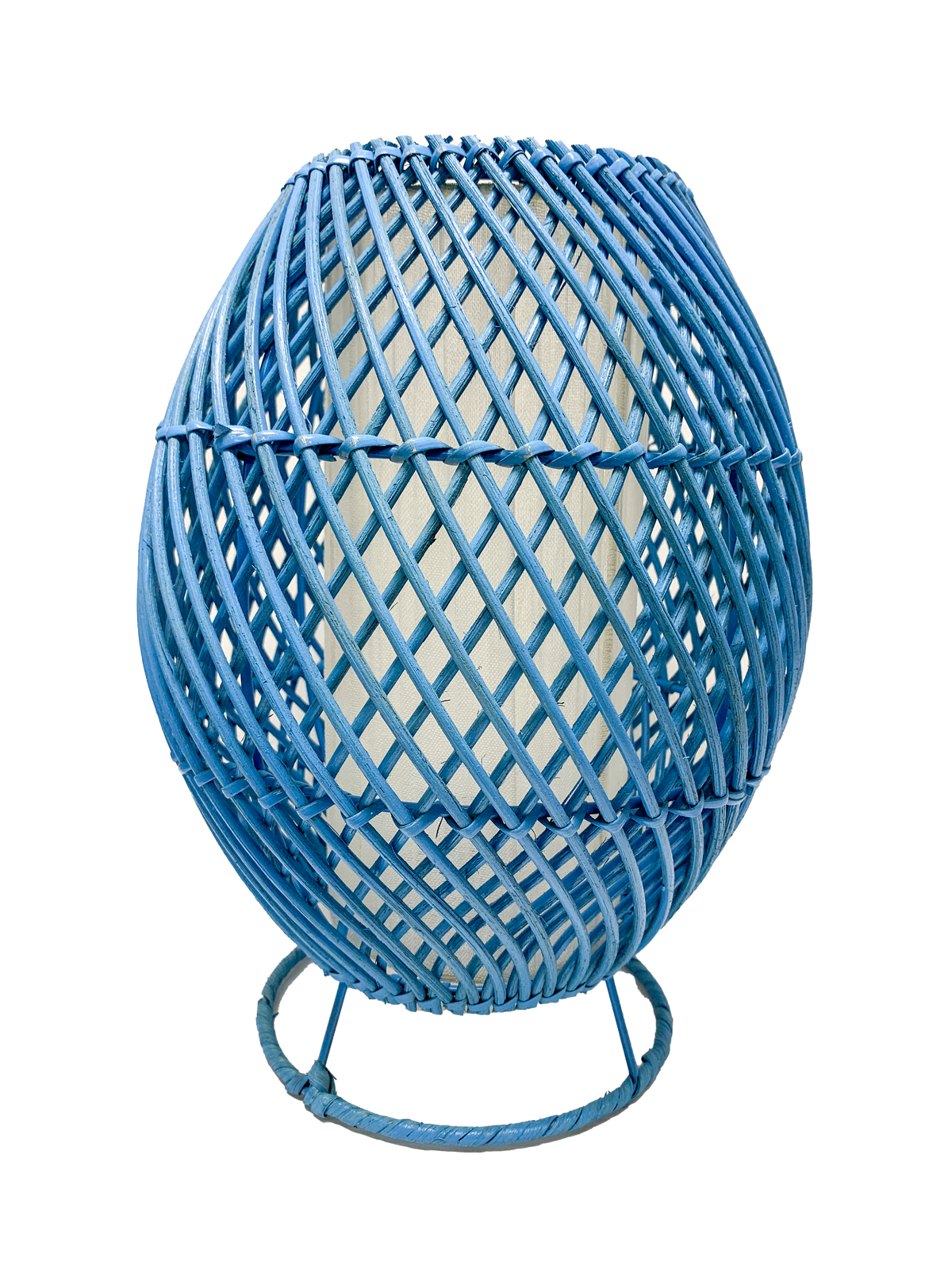 Rattan Lamp Diamond - Blue 30cm