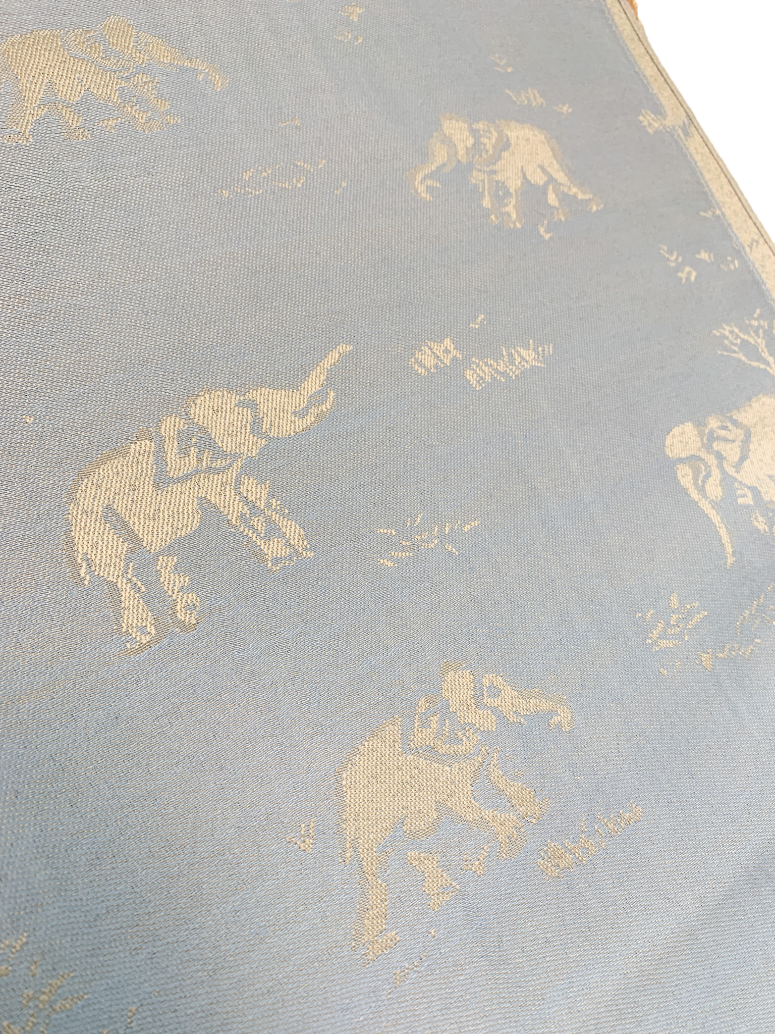 Blue and Pink Pastel Elephant Cashmere Scarf
