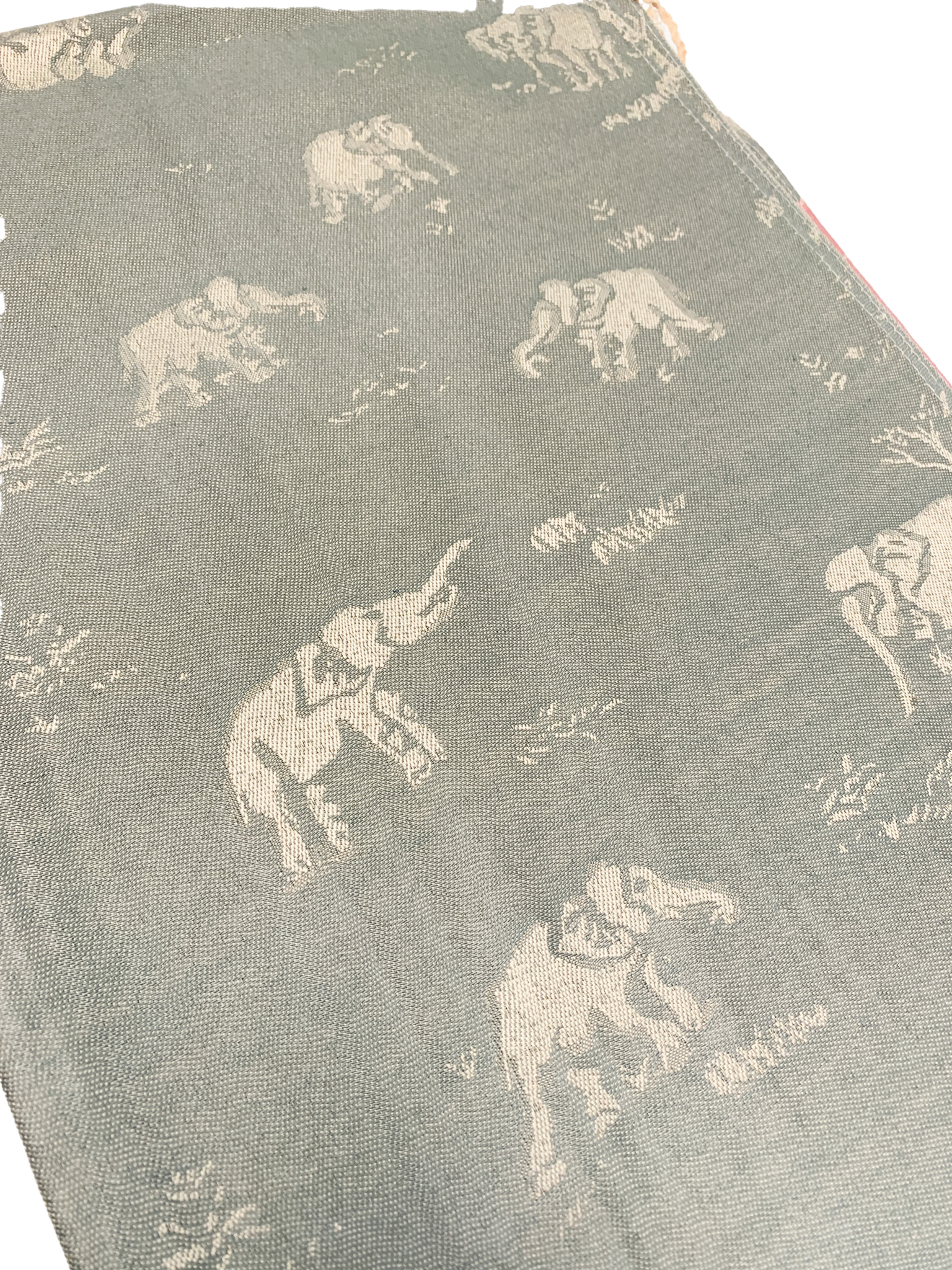 Grey and Pink Pastel Elephant Cashmere Scarf