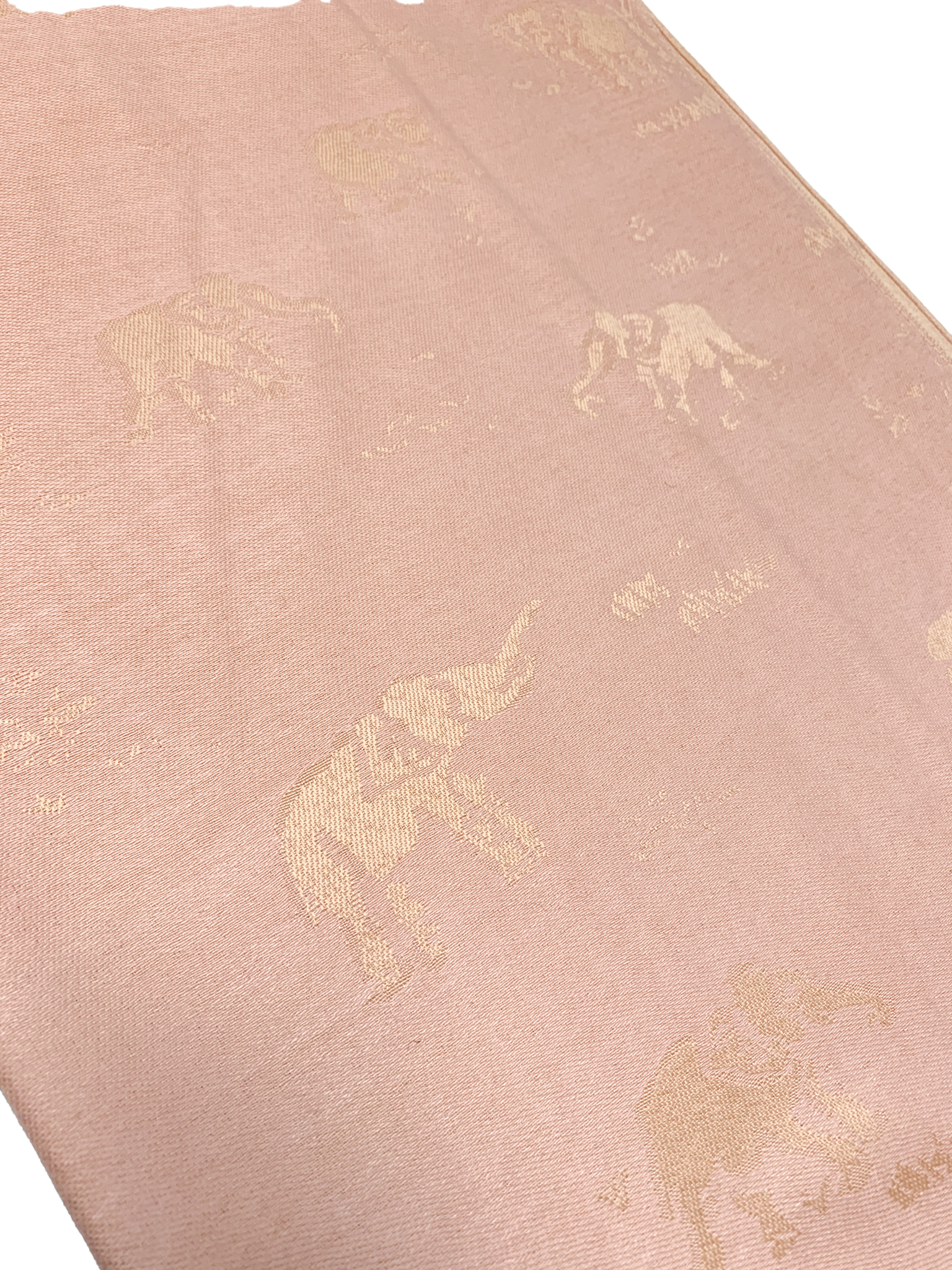 Pink and Blue Pastel Elephant Cashmere Scarf