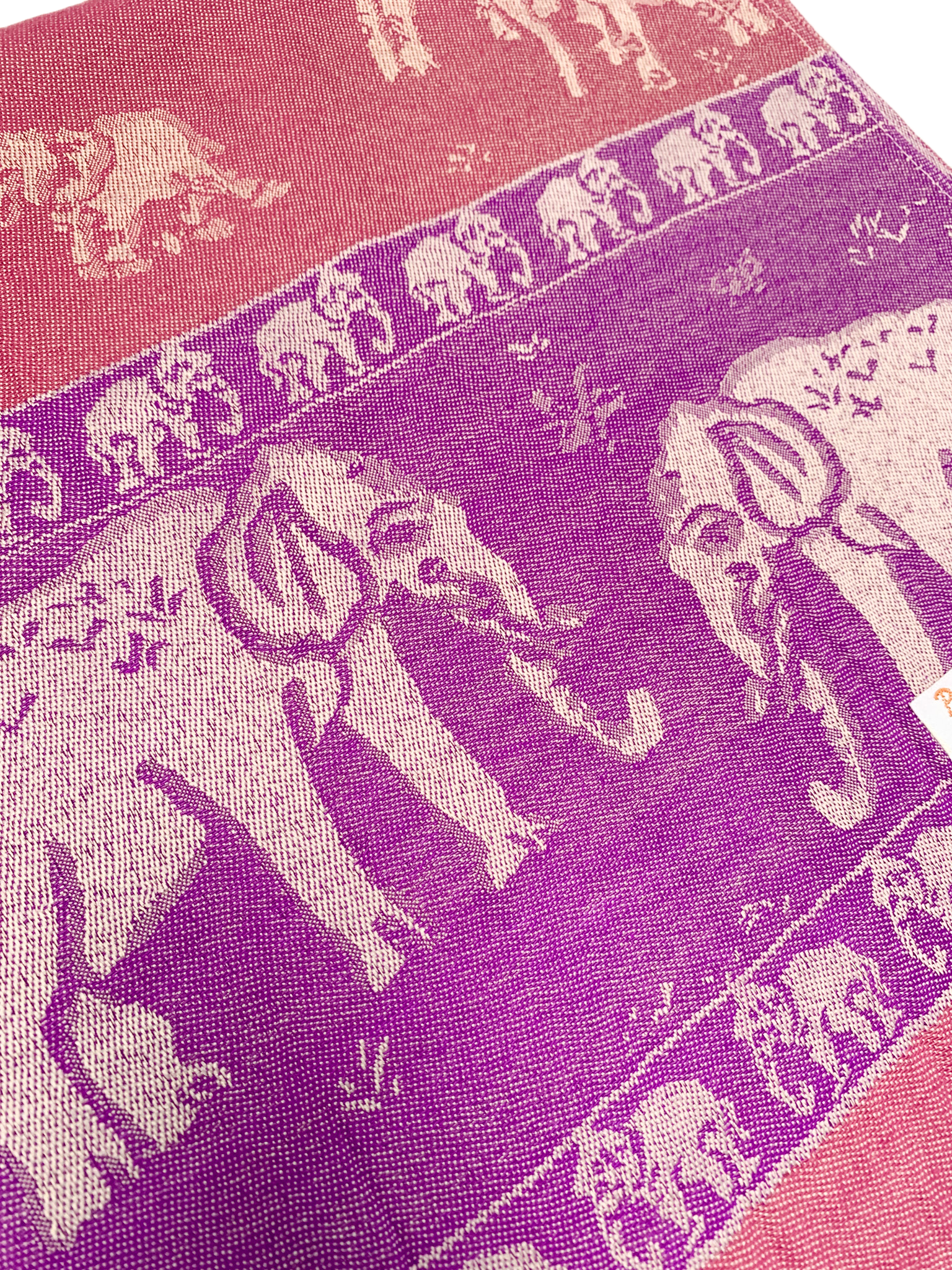 Pink and Purple Pastel Elephant Cashmere Scarf