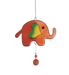 Elephant Suncatcher with Nuggets - Red