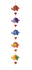 5 Elephant Suncatcher - Multicoloured