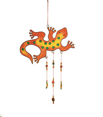 Gecko Suncatcher with Beads - Red