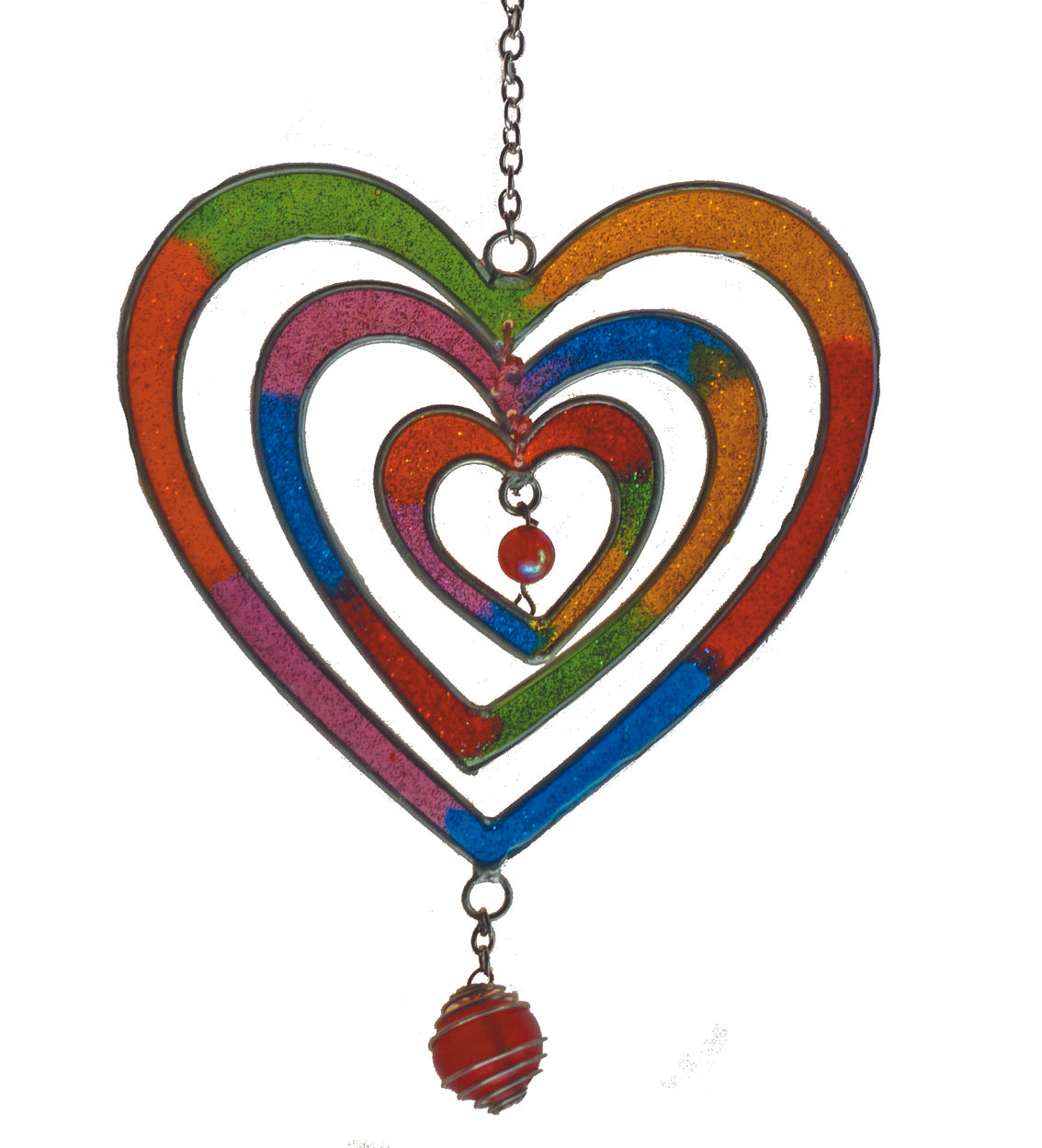 Rainbow Heart Spinner Suncatcher