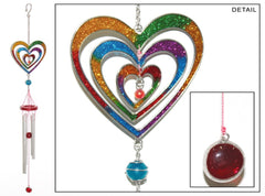 Heart Spinner Suncatcher Glass Windchime