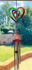 Heart Spinner Suncatcher Glass Windchime