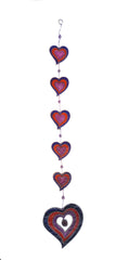 6 Hearts Suncatcher - Purple/Red