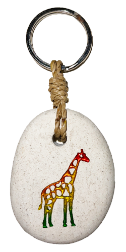 Engraved Stone Keyring - Giraffe