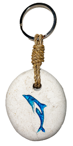 Engraved Stone Keyring - Dolphin