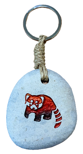 Engraved Stone Keyring - Red Panda